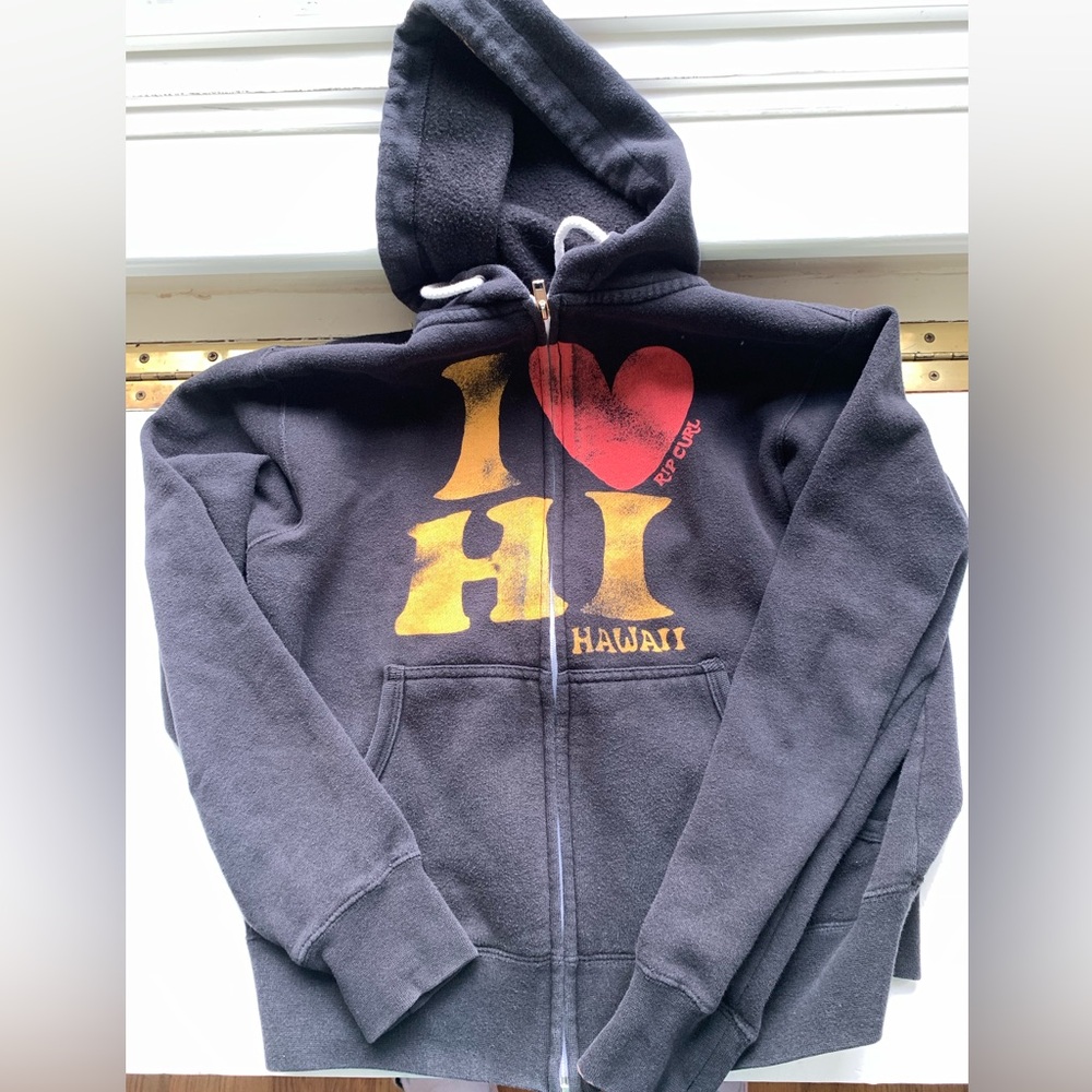 RIP CURL Black Zip-Up Hoodie